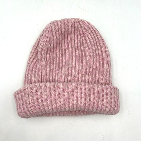 Ganni Pink Oversized Wool Rib Knit Beanie Hat - Picture 9 of 10